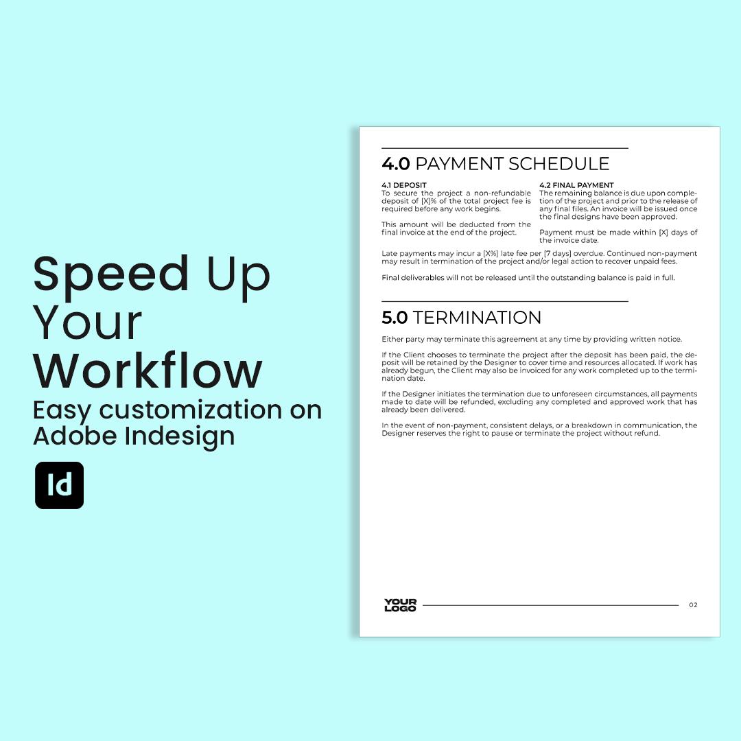 Terms Indesign Layout Graphic Designer Client Contract Terms and Conditions Template Indesign ...