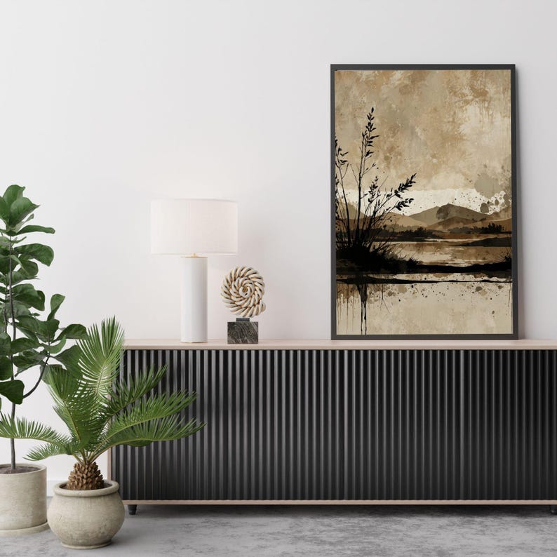 Japandi Abstract Landscape Print, Wabi Sabi Neutral Beige Wall Art - Etsy