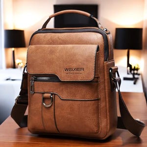 Sac à bandoulière en cuir pour homme - sac à bandoulière de voyage durable et élégant, sacoche pour tous les jours, idée cadeau élégante pour lui, cadeau de fête des pères