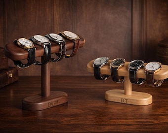 Birthday Gift Wood Watch Holder Stand, Personalized Name Watch Display Stand, Gifts For A Watch Lover, Watch Holder for Men, Gifts For Him
