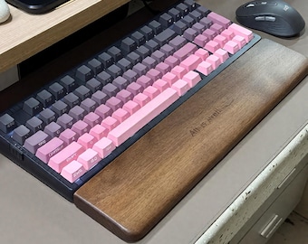 Personalized Walnut Keyboard Wrist Rest – Luxurious Mechanical Keyboard Wrist Pad for Typing Pain Relief, Gaming Keyboard Anti-Slip Wrist