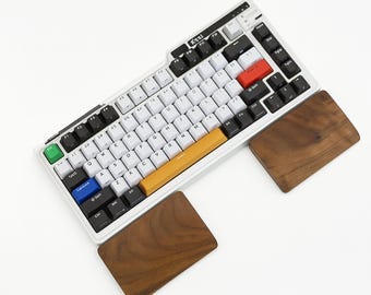 ブナ材リストレスト：木製キーボードパームレスト、カスタムロゴ/長さ