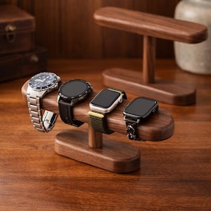 Birthday Gift Wood Watch Holder Stand, Personalized Name Watch Display Stand, Gifts For A Watch Lover, Watch Holder for Men, Gifts For Him image 8