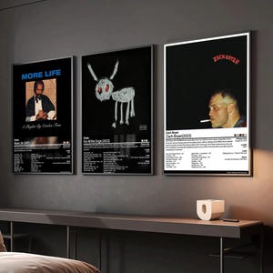 Custom Set of 3 Music Album Posters | Personalized Digital Download | Printable Album Cover Wall Art | Choose your own Artists | Music Fan