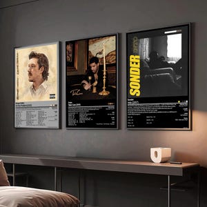 Custom Set of 3 Music Album Posters | Personalized Digital Download | Printable Album Cover Wall Art | Choose your own Artists | Music Fan