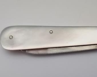 Tiny mother of pearl & silver fruit peeler