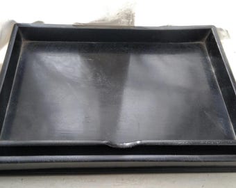 Victorian ebony wood desk tidy, classic, antique paper weight