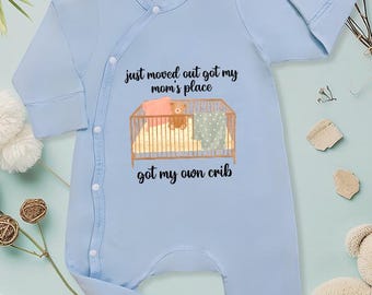 Just Moved Out Got My Own Crib Baby Bodysuit, Cute Baby Outfit, Baby Romper, New Mom And Dad Gift