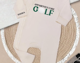 Personalized Apparently I Like Golf Baby Bodysuit, Sports Baby Romper, Gold Buddy Bodysuit, Golf Lover Gift