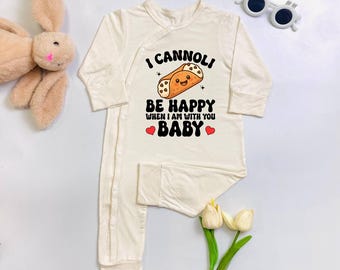 I Cannoli Be Happy When I Am With You Baby Bodysuit, Italian Cannoli Baby Romper, Little Cannoli Baby Clothes