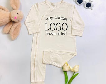 Custom Your Design Logo Baby Bodysuit, Custom Company Logo Baby Romper, Custom Text Baby Bodysuit, Baby Clothes