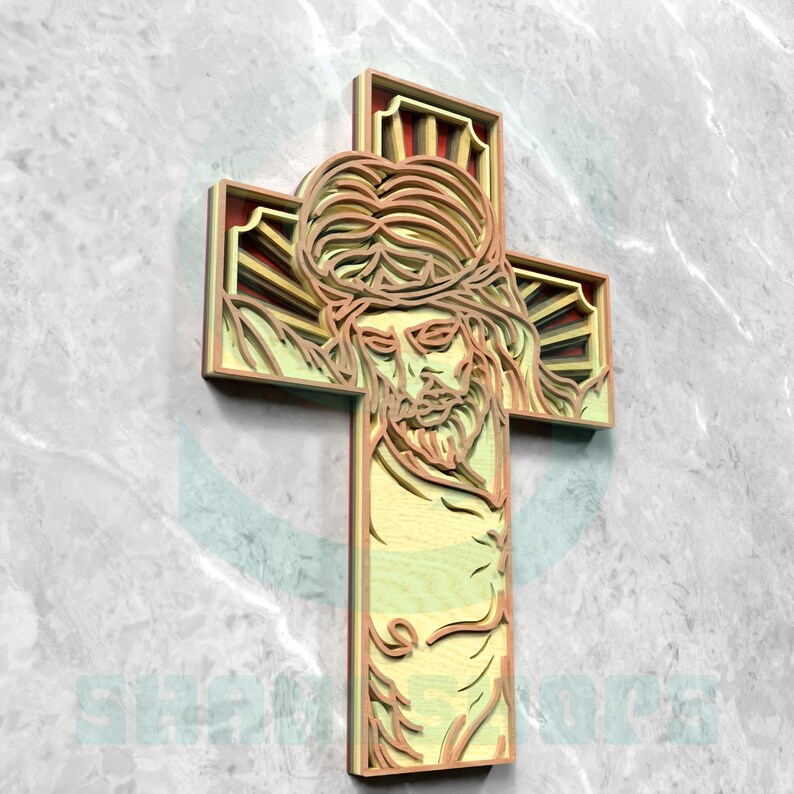 Jesus Christ on Cross Layered Laser Cut File, 3D Religious Christian ...