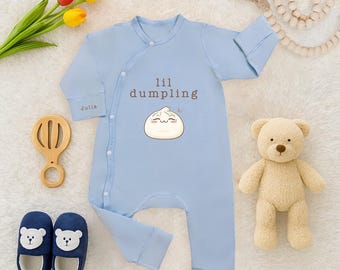 Lil Dumpling Baby Bodysuit, Dumpling Baby Romper, Little Dude Baby Romper, Going Home Baby Outfit