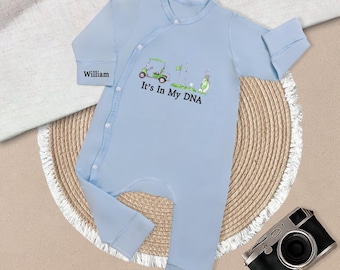 Golf It’s In My Dna Baby Bodysuit, Custom Golf Baby Romper, Funny Golf Baby Bodysuit, Newborn Baby Clothes