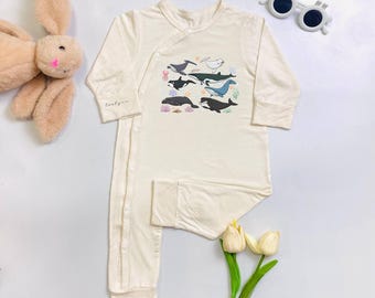 Custom Whale Species Baby Bodysuit, Future Marine Biologist Baby Romper, Whale Newborn Bodysuit