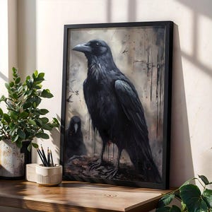 Gothic Raven Print: Dark Halloween Wall Art (Digital Download)