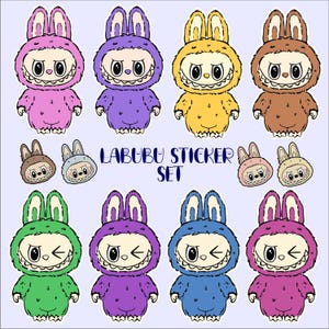 Adorable Labubu Bunny Sticker Set - 27 Pieces for Your Journaling, Scrapbooking & Gifts, Laptops, Notebooks, Kindles and More!