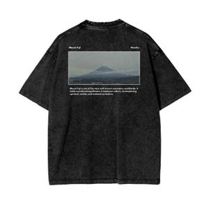 MT FUJI Oversize Snow-Washed Faded T-Shirt | Vintage Retro Unisex Japanese Design | Mount Fuji