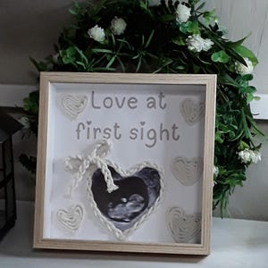 Custom Ultrasound Shadow Box, Personalized, Pregnancy Keepsake, Ultrasound Keepsake, Baby Keepsake, Nursery Art, Heart Ultrasound Photo