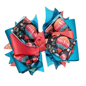 Hot Air Balloon Layered Hair Bow, Balloon Hair Bow, 5 inch bows, baby girl hair clips, toddler bow hair clips, toddler bows