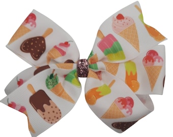 Icecream Hair Bow, Ice Cream Bows, Sweets Bows, Ice-cream, Bow for Toddlers, Bows For Girls, Bows for Baby, Hair Clips, Hair Accessories