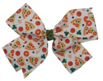 Pizza Hair Bow, Food Bows, Bow for Toddlers, Bows For Girls, Bows for Baby, Hair Clips, Hair Accessories, Pizza Hair Clip, Pizza Party