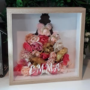 Princess Shadow Box, Personalized Nursery Decor, Floral Shadowbox, Girls Bedroom Decor, Toddler Bedroom, Princess Bedroom, Nursery Art