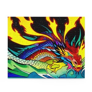 Vibrant Dragon Puzzle - 120, 252, 500-Piece | Fun Family Activity, Gift for Puzzle Lovers, Home Decor, Mindful Hobby