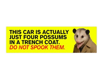 This Car is Driven By Possums Bumper Sticker | Humorous Car Decal | Funny | Laptop Sticker | Vinyl Decal | Humor | Joke