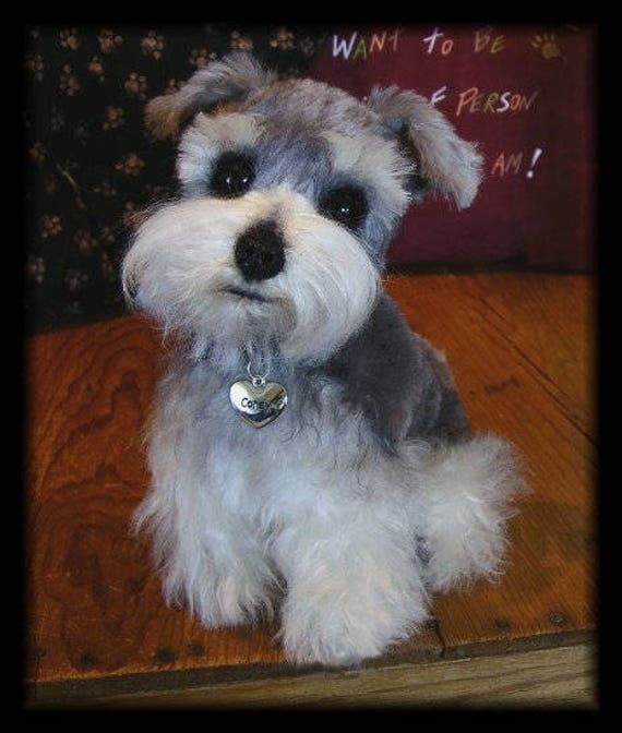 Miniature SCHNAUZER Puppy Custom Handmade Plush Etsy