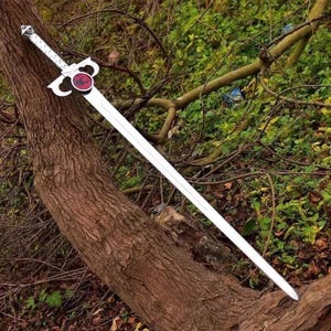 Fantasy Highlander Sword -Inspired Long Sword Gift – Custom Handmade Stainless Steel Sword with Leather Sheath Gift for him, Decorate sword