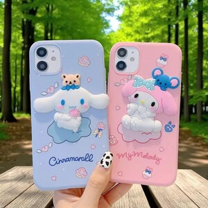 3D Cinnamoroll Handyhülle – My Melody Handyhülle – Kawaii Sanrio Silikonhülle für iPhone – Weiche Cartoon Hülle für Mädchen und niedliche Geschenkidee