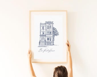 Personalized House Portrait, Custom Venue Sketch, New Home Gift