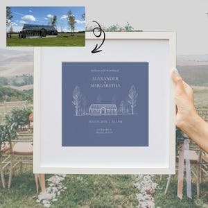 Wedding Venue Hand Drawn Sketch, Wedding card, Digital Wedding Venue, Custom Illustration, Wedding Venue Drawing, Hand drawn line drawing