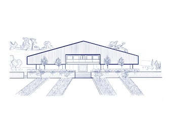 Custom Architectural Sketch, Hand-Drawn House Portrait, Building Drawing (Digital File)