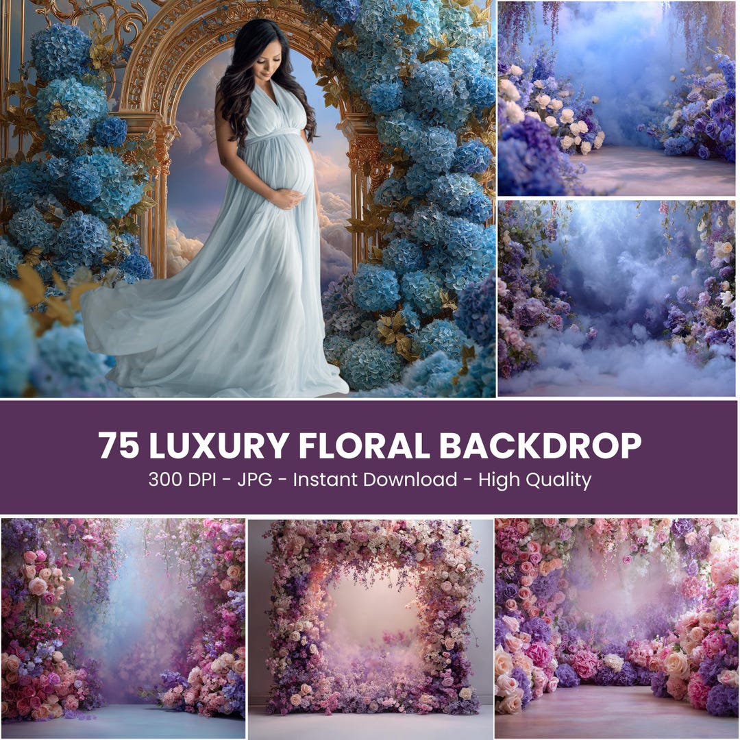 Luxury Floral Backdrop Collection – Wedding & Maternity Photography - Etsy