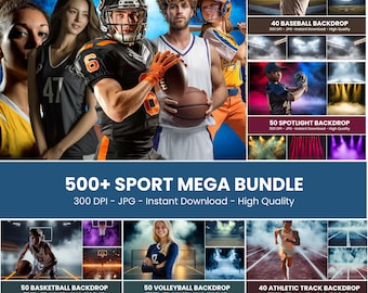 Mega Sports Photography Backdrops: 500+ Digital Bundle (JPG Download)