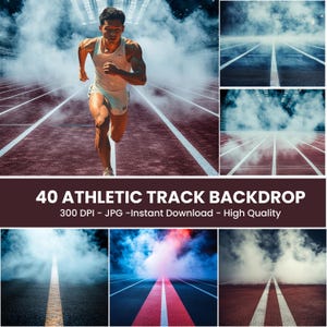 40 Athletic Track Stadium Backdrops Sets for Sports School Photography Background Portrait Photoshop Editing