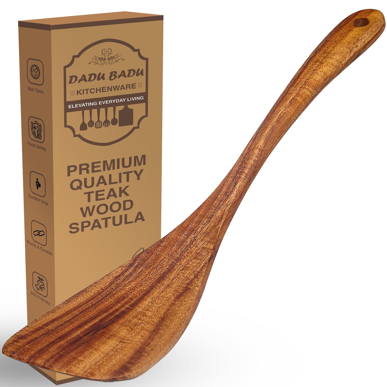 Image of Teak Wood Flat Spatula