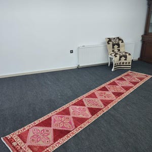 TURKISH RUG, Hallway Runner Rug, Wool Rug, Vintage Rug, Handmade Rug, Oushak Rug, Rug ,Boho Rug, Tribal Rug