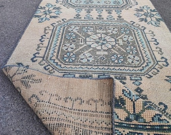 2'7 x 22 FT Extra Long Runner Rug Beige Very Long Runner Turkish Long Runner for Hallway Runner for Stair Wool Runner Vintage Runner