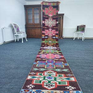 14ft Entryway Runner Rug,  Hallway Runner Rug, Extralong Runner Rug, Long Stair Runner, Runner for kitchen, Handmade runner, Vintage runner,