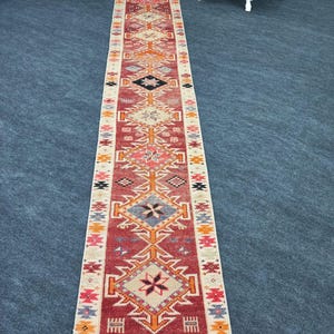 Turkish rug, Herki runner rug, Hallway rug, Entryway vintage rug, , Stairs Rug, Wool rug, Home decor,