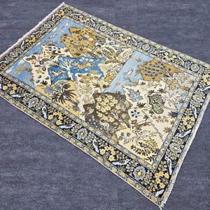 4 by 6 Ft Oriental Style Mountain Flower Nature Vintage Turkish Area Rug