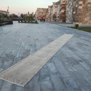 Alfombra Herki extralarga de 5,5 m, color pastel, para escaleras, entrada, 80 x 5,6 m