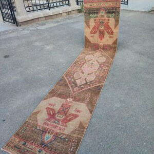 2x13ft runner Turkish, Heriz runner rug 2x13ft vintage, Oushak runner Long herki rug, Long runner vintage 2x13, hallway long runner wool