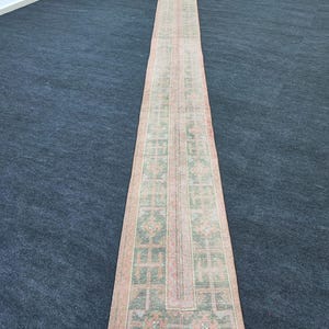 21 ft TURKISH RUG, VINTAGE Rug, Bohemian Rug, Rug Runner, Oushak Rug, Wool Rug, Carpet, Farmhouse Decor, Boho Decor