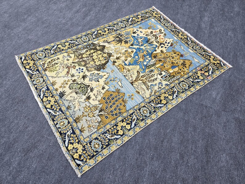 4x6 Handmade Wool Colorful Nature Rug