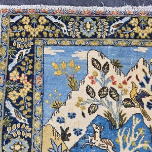 4x6 Blue Hand-knotted Antique Oushak Area Rug