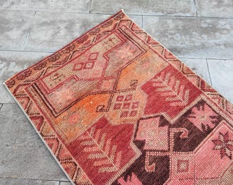 Extra Long Vintage Turkish Runner Rug For Stair Long Runner for Hallway Narrow Long Runner Rug 2'4"x13'2" FT for Home Decor